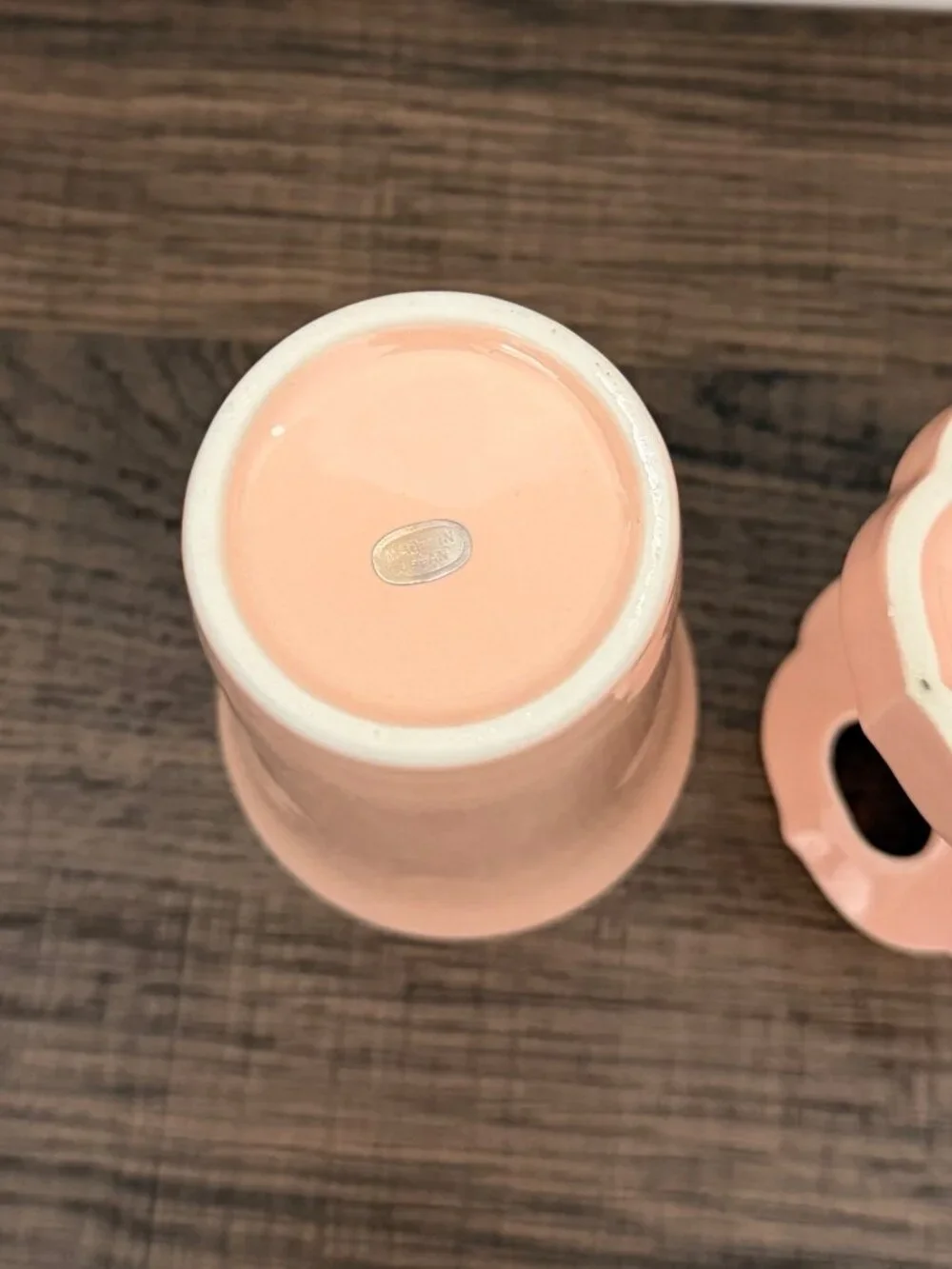 Vintage Pink Ceramic Retro Cottagecore Mid-Century Toothbrush Holder & Tumbler S